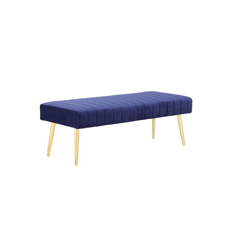 Pangea Home Hilda Bench Velvet Navy