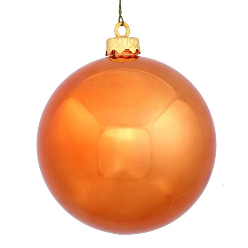 Vickerman 35007 - 4.75" Burnished Orange Shiny Ball Christmas Tree Ornament (4 pack) (N591218DSV) image number 0