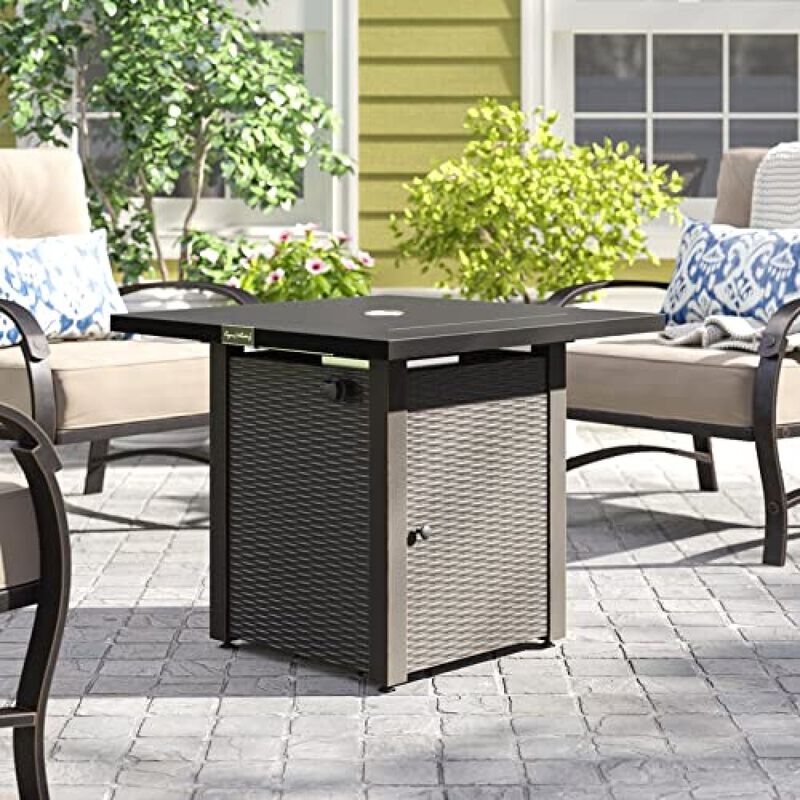 Streamdale Outdoor Rattan Fire Pit Table, 50,000 BTU image number 4