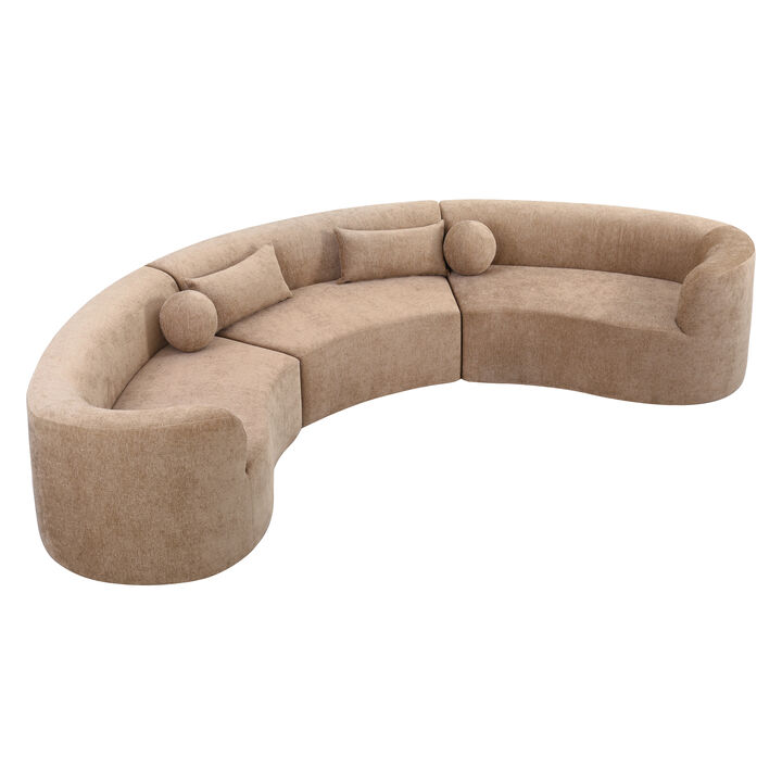 Merax Modular Sectional Sofa with Tool-Free Vacuum Compression, Chenille Fabric