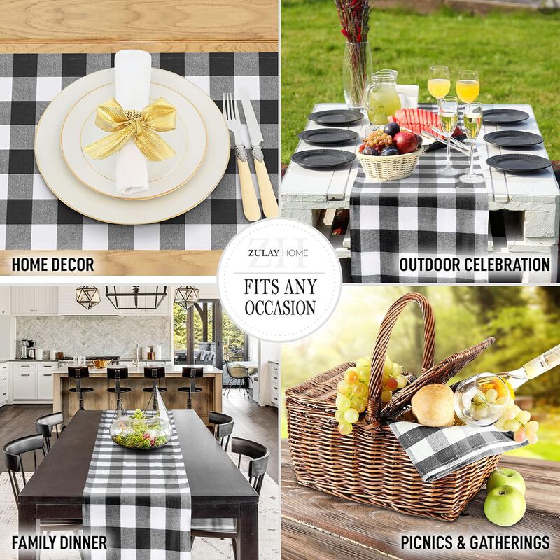Thick Poly Cotton Buffalo Plaid Table Runners