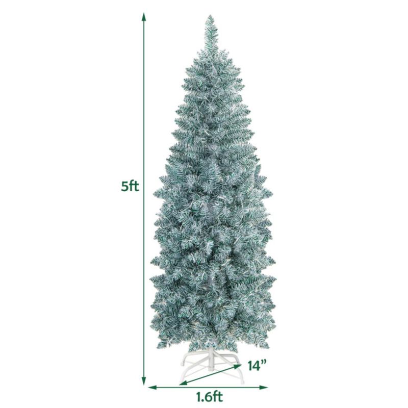 Hivvago 5/6/7 FT Pre-lit Artificial Christmas Tree with Multi-color LED Lights