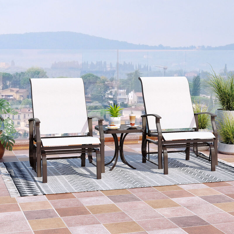 2-Piece Patio Glider Chairs with Ergonomic Backrest and Seat image number 3