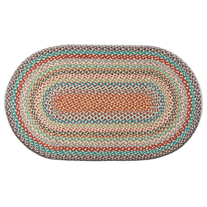 Earth Rugs C-328 Multi 1 Oval Braided Rug 27 X 45