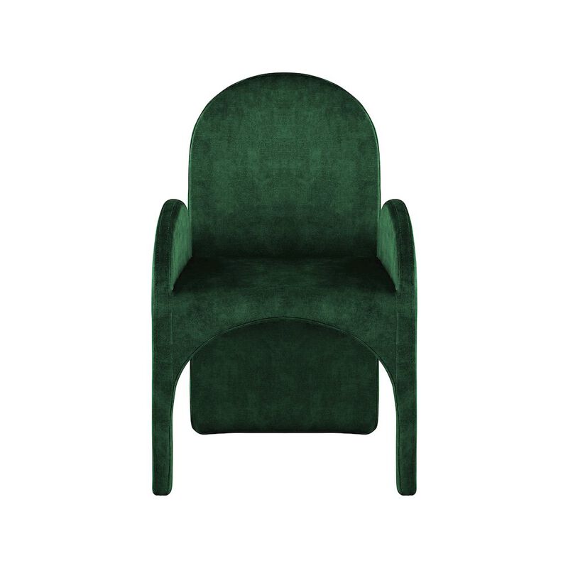 Meridian Furniture Summer Green Velvet Dining Arm Chair, Set of 2
