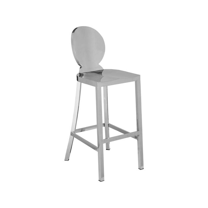 Meridian Furniture Maddox Stainless Steel Stool