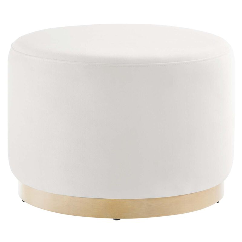 Tilden Large 23 Round Performance Velvet Upholstered Ottoman