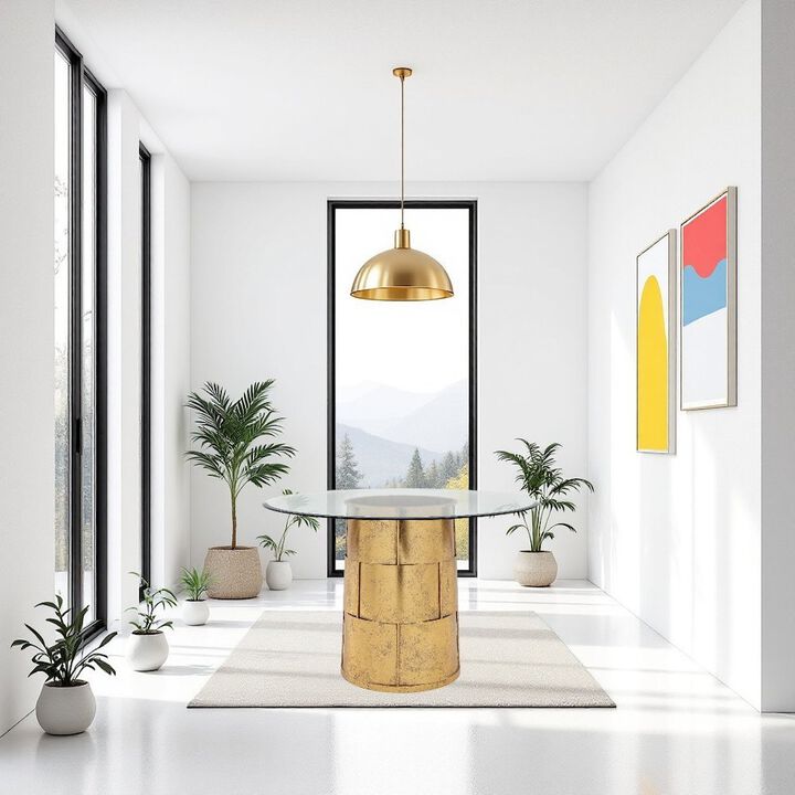 Pangea Home Z-Margot Dining Table Gold