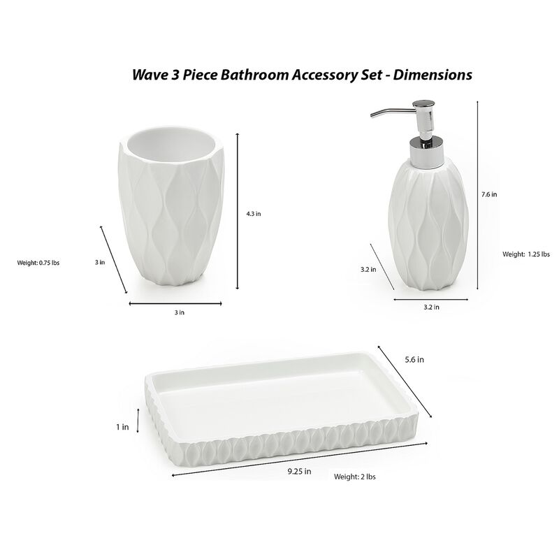 Wave 3 Piece Bath Accessory Set image number 2