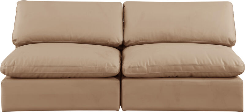 Meridian Furniture Comfy Tan Vegan Leather Modular Sofa