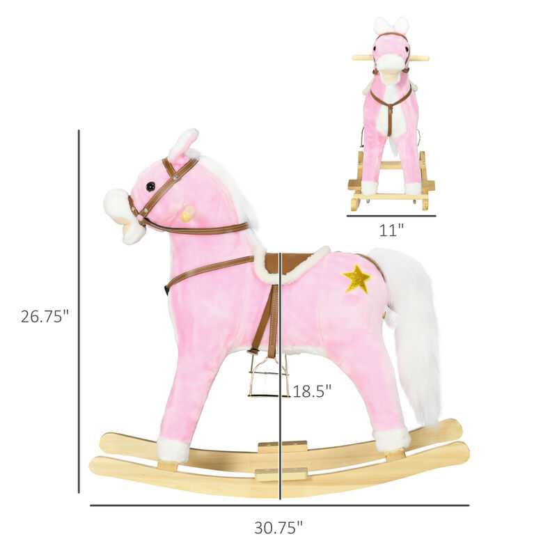 BreeBe Plush Rocking Horse with Sound for Toddlers image number 2