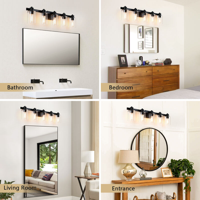 40.6" Modern 5-Light Dimmable Indoor Wall Sconce image number 9
