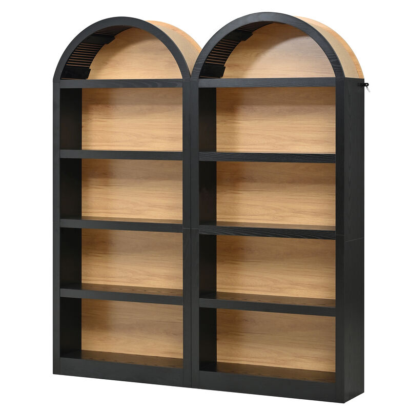 TATEUS Glass Door TV Stand image number 6