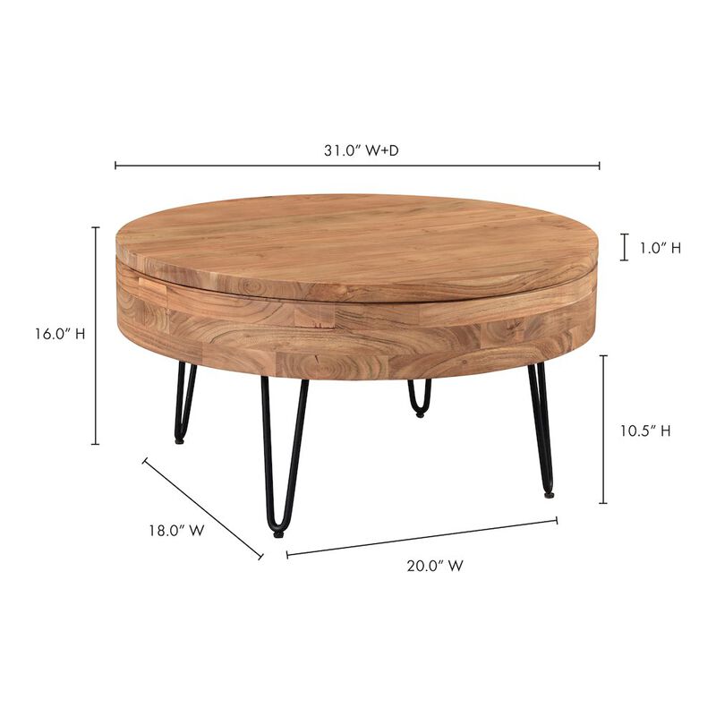 Moe's Home Collection Privado Storage Coffee Table Natural
