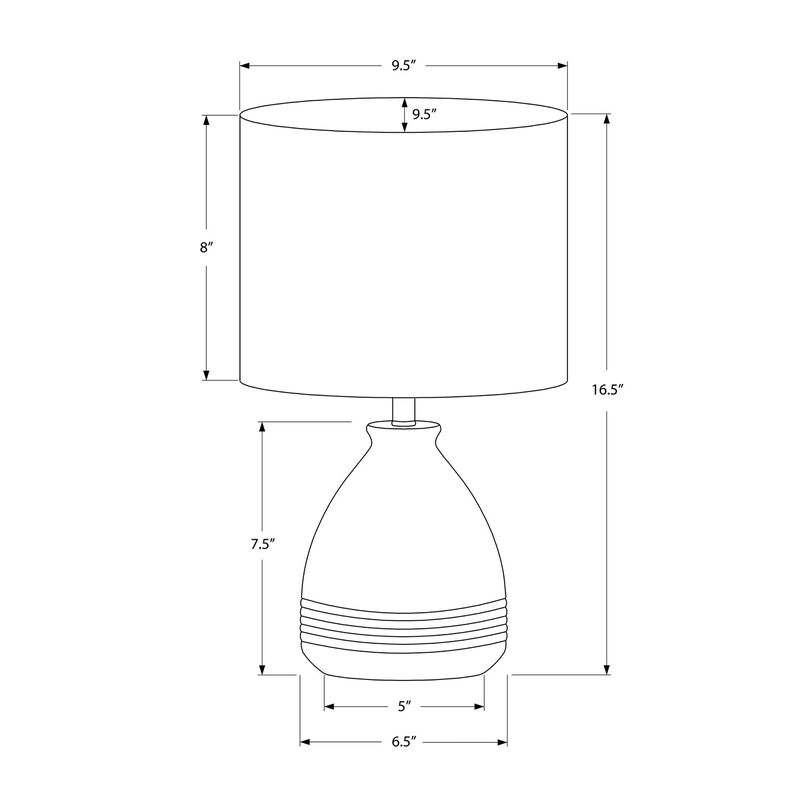 Monarch Specialties I 9741 - Lighting, 17"H, Table Lamp, Cream Ceramic, Ivory / Cream Shade, Modern