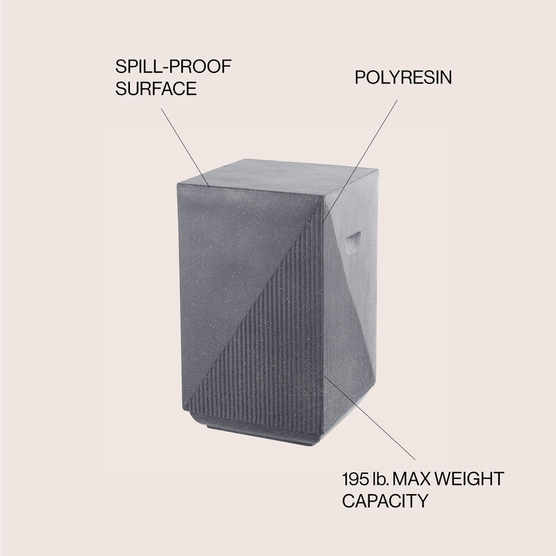 Adrian Contemporary Minimalist Square Indoor/Outdoor Accent Table
