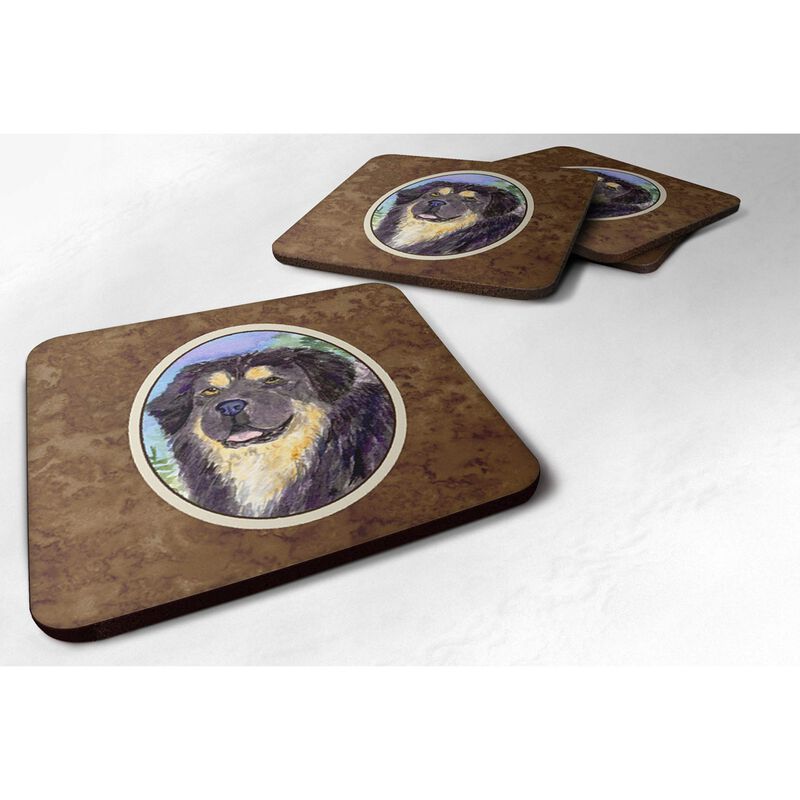 Caroline's Treasures SS8930FC Tibetan Mastiff Foam Coasters (Set of 4), 3.5 H x 3.5 W, Multicolor image number 0