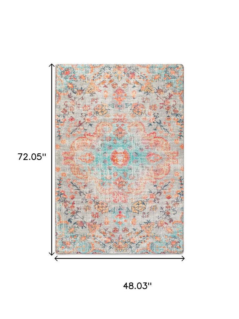 HomeRoots Medallion Area Rug image number 2