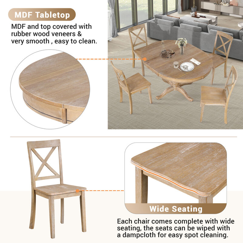 Streamdale Modern Round Dining Set for 4
