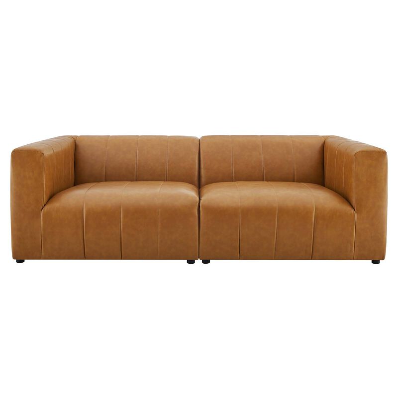 Bartlett Vegan Leather 2-Piece Loveseat Tan EEI-4513-TAN image number 0