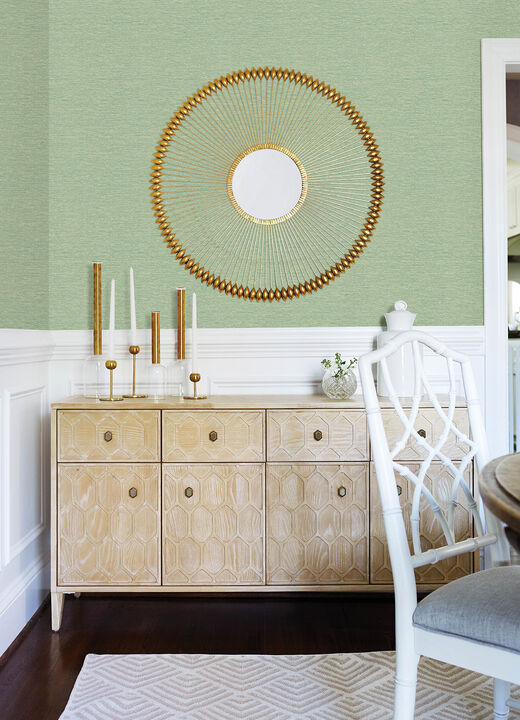 Gump Green Faux Grasscloth Wallpaper