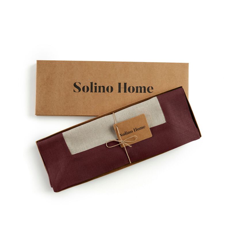 Solino Home Contempo 100% Linen Placemats &ndash; Set of 4, 14 x 19 in, Machine Washable, Holiday and Everyday Dining