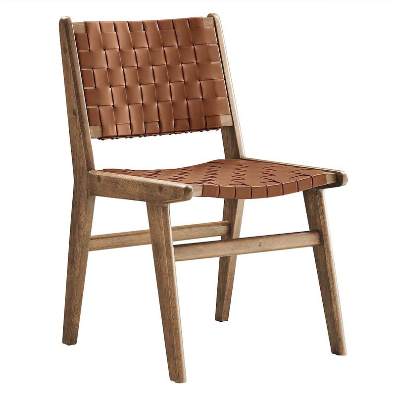 Saoirse Leather Wood Dining Side Chair Set of 2 image number 6