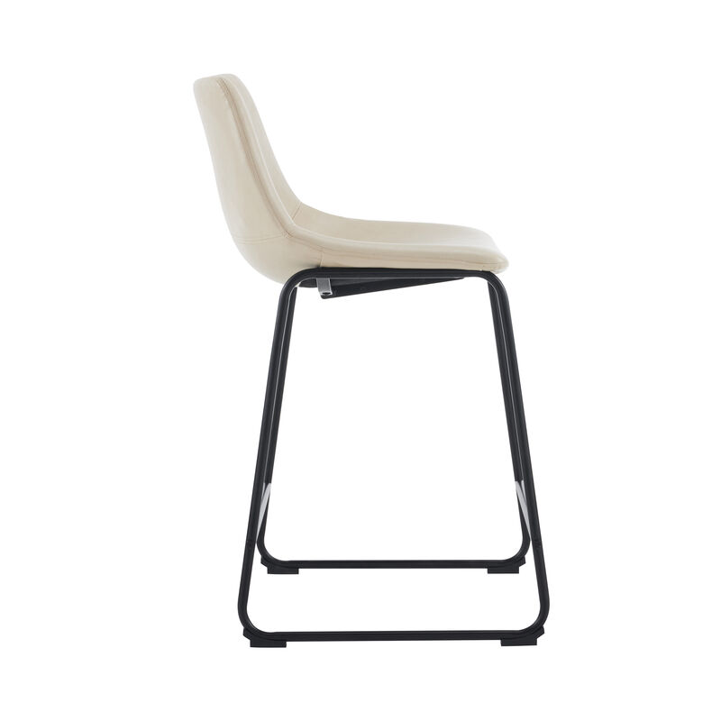 Christopher Knight Home Havelton Modern 24 Inch Faux Leather and Steel Frame Counter Stools (Set of 2)