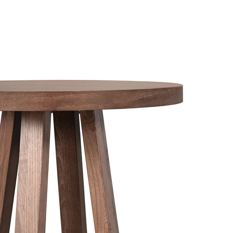 Mika Dining Pub Table, 30 Inch Round Top with Cross Base, Wheat Brown image number 3