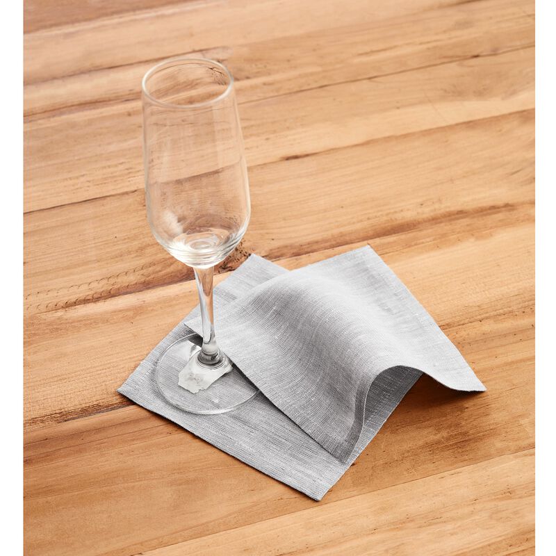 Christmas Linen Cocktail Napkins 6 x 6 in Set of 12 - Athena, Solino Home