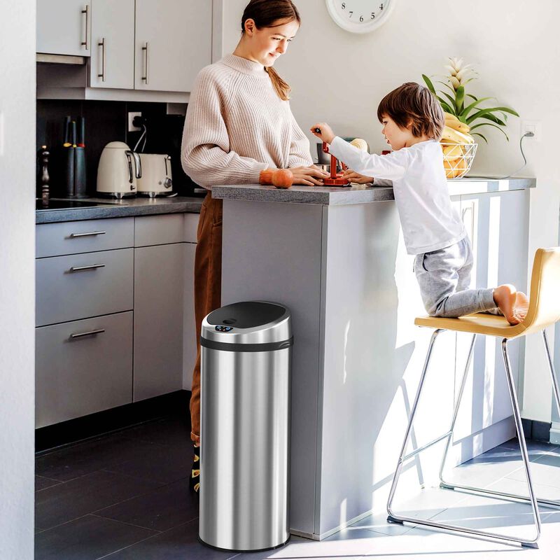 iTouchless 13 Gallon Round Sensor Trash Can