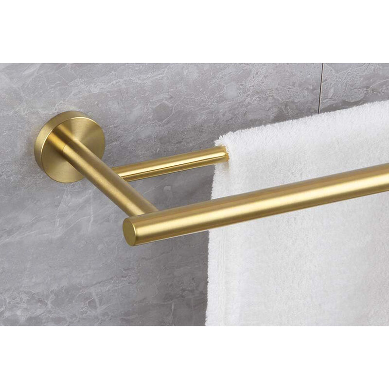 Bathroom Towel Bar Wall Mounted Double Rods Stainless Steel Towel Rack