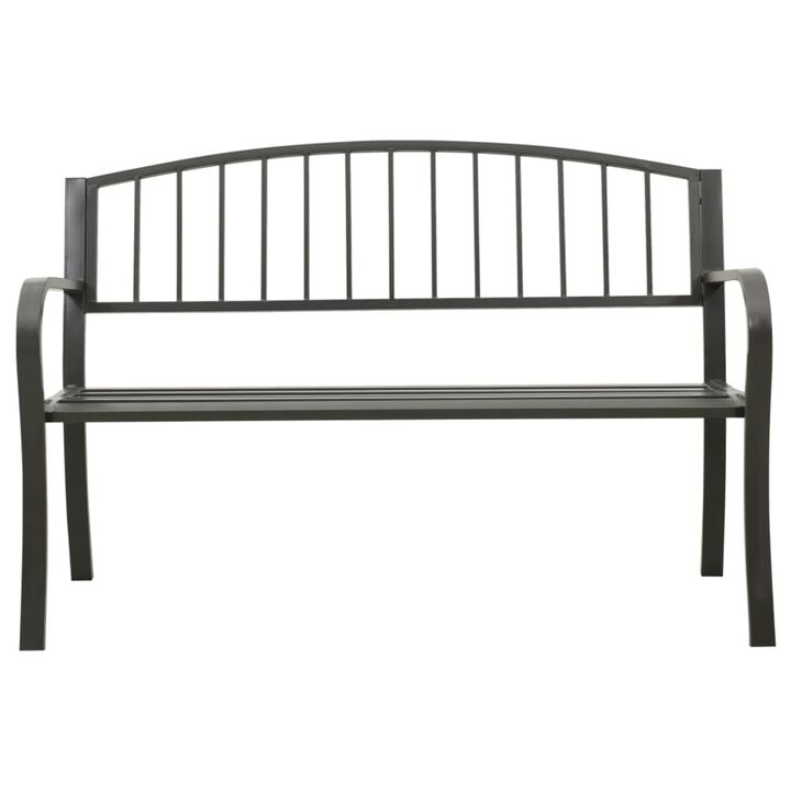 vidaXL Garden Bench 49.2" Steel Gray