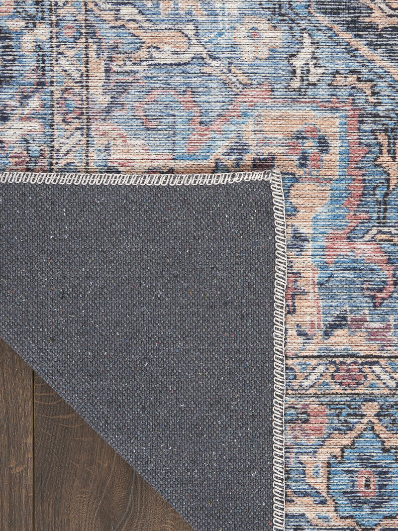 Machine Washable Series 1 SR101 Light Blue/Multicolor 5'3" x 7'3" Rug