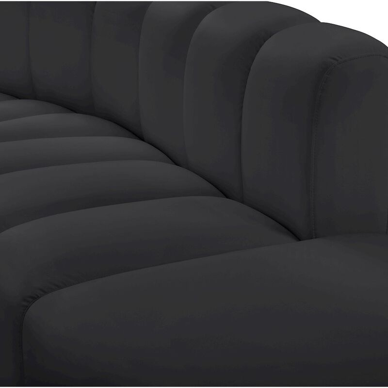 Meridian Furniture Arc Black Vegan Leather Modular Sofa