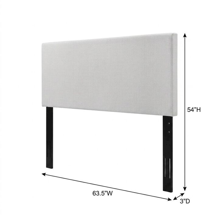 Linen-Upholstered Padded Headboard for Full and Queen Size Beds Only, White