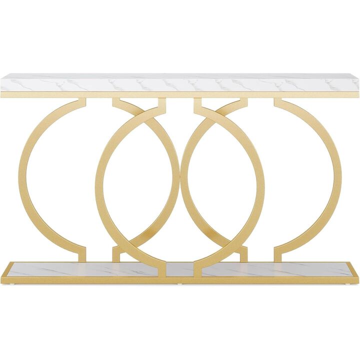 Tribesigns Modern Wood Console Table with Metal Frame