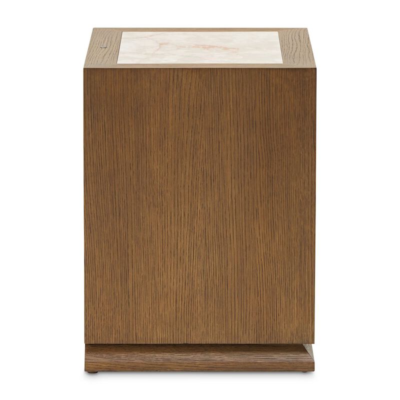 Portrait 1-Drawer Nightstand with LED Lights - Sienna Brown image number 0