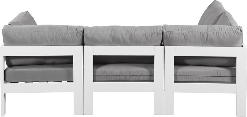 Meridian Furniture Nizuc Grey Water Resistant Fabric Outdoor Patio Modular Sectional image number 4