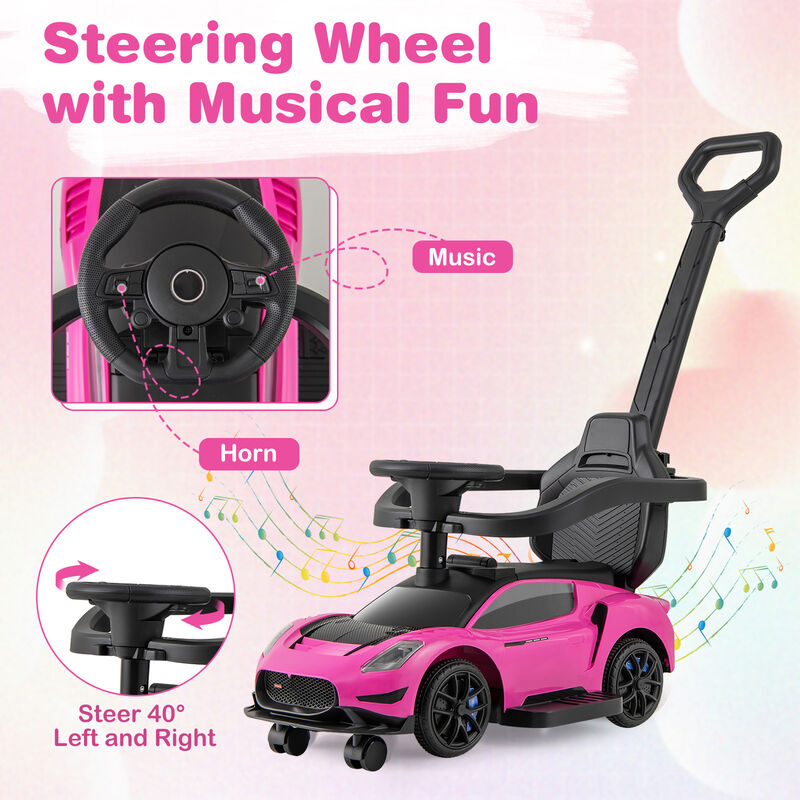 Kids 3 in 1 Ride On Push Car with Music and Sliding Function image number 5