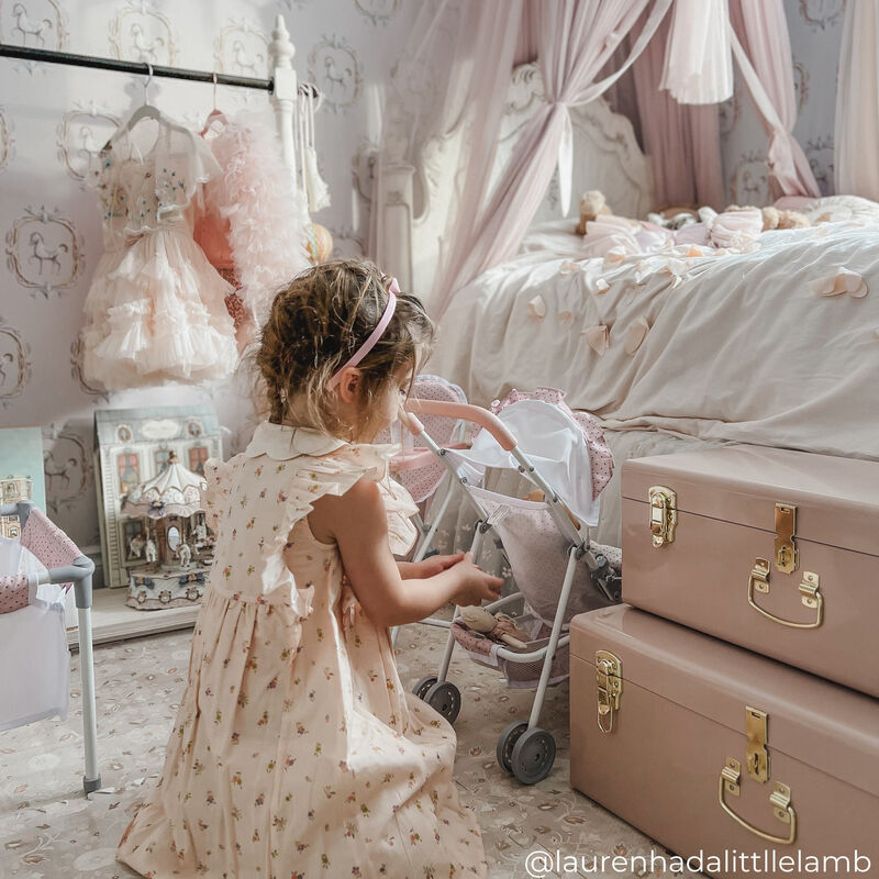 Olivia's Little World Polka Dot Princess Baby Doll 3pc Nursery Set, Pink & Gray image number 4