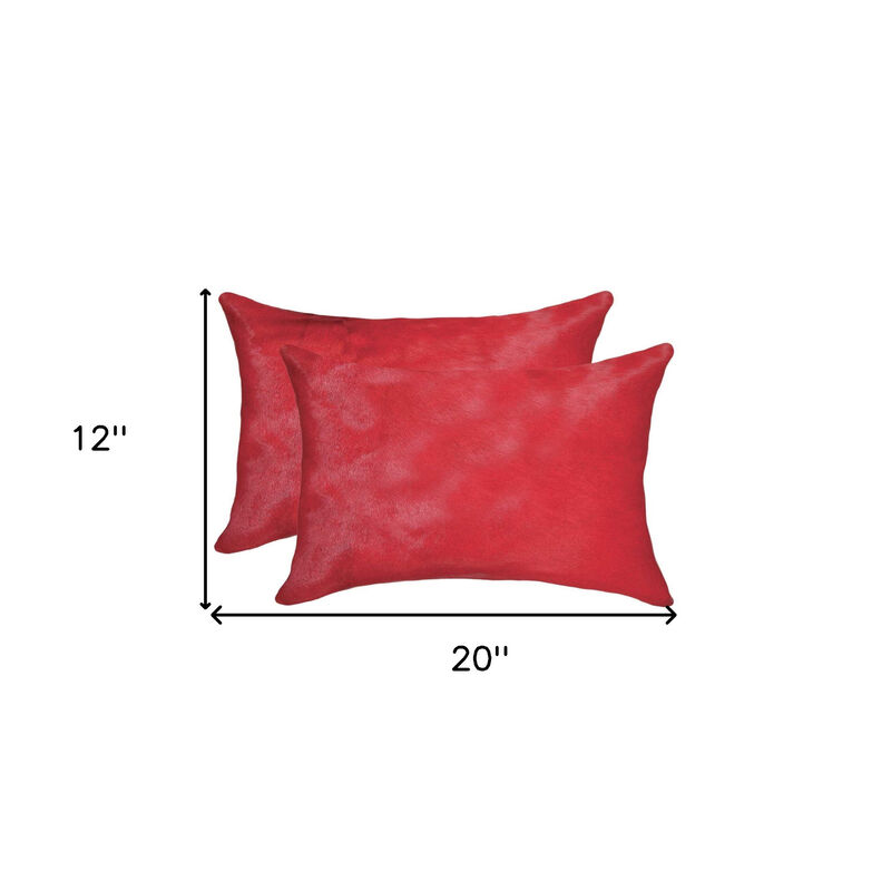 Set of 2 Cowhide Throw Pillow Covers for Sofa, Couch, or Living Room Decor