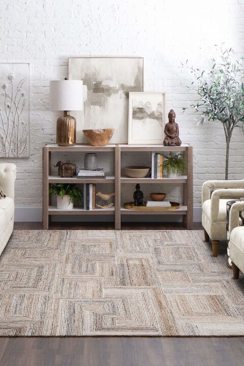 Forsyth Park Cloverdale Beige Steel 5'3" x 7'10" Rug