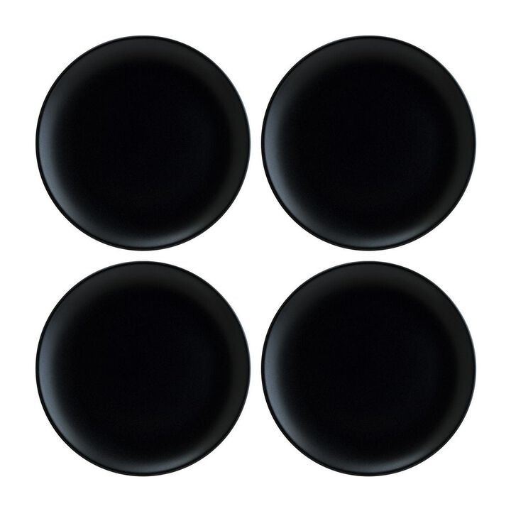 Notte dia.10.5" Round Black Vitrified Plate (Set of 4)