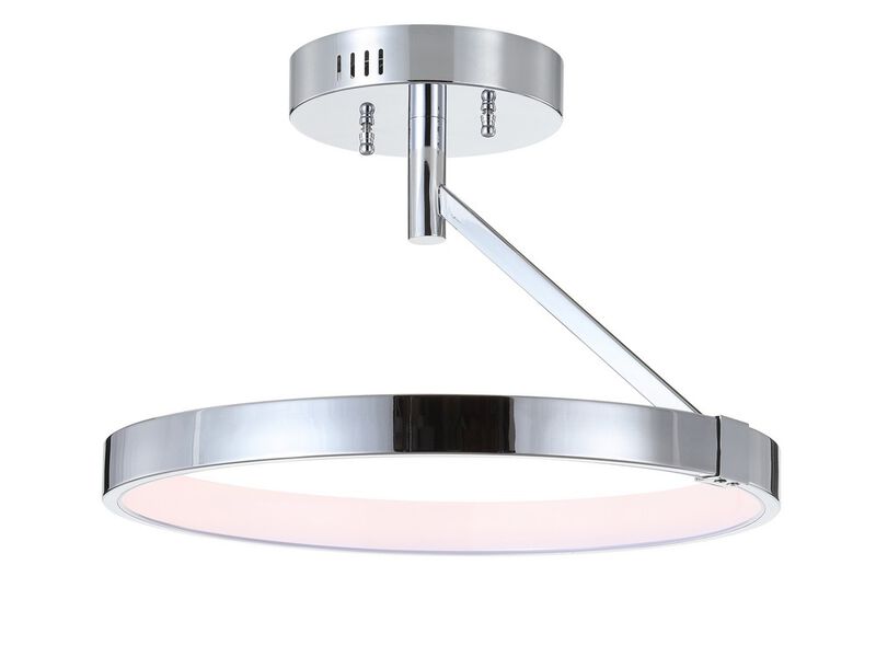 Owen 17.5" Dimmable Integrated LED Metal Semi-Flush Mount, Chrome image number 1