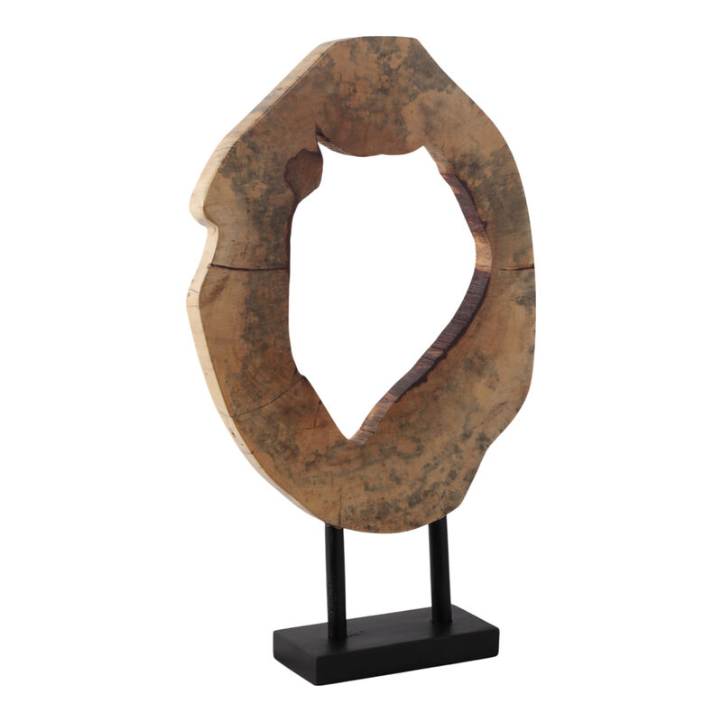 24x16" Open Wood Disc On Stand, Brown/black image number 1