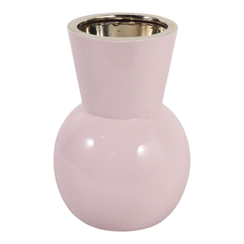 9x7" Flower Applique Vase, Blush/white image number 4