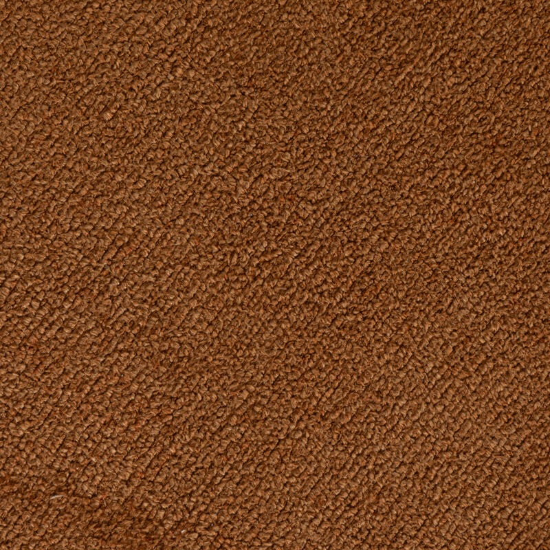 Terracotta Boucle Upholstered Ottoman with Tapered Mango Wood Legs image number 6