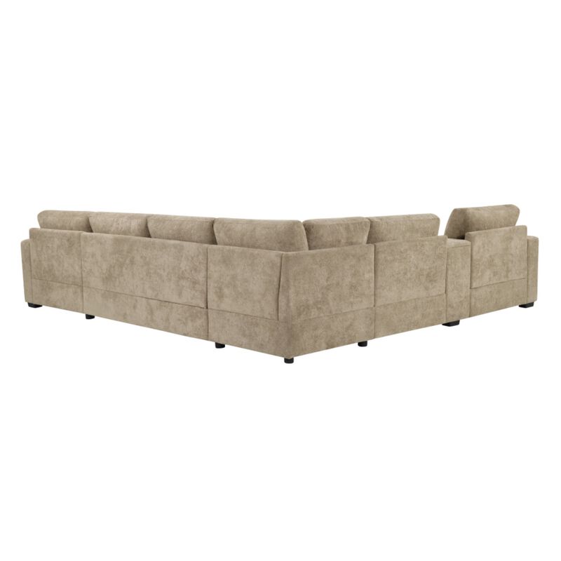 Guftem Modern 5‑Seat U‑Shaped Chenille Sectional Sofa image number 7