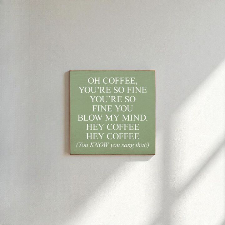 Funny Coffee Quote Wood Sign Wall Decor for Kitchen Coffee Bar